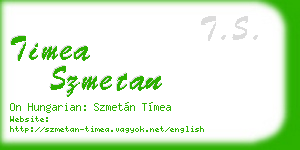 timea szmetan business card